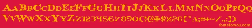 Bloodcrowe Font – Orange Fonts on Red Background