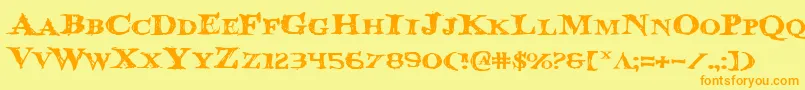 Bloodcrowe Font – Orange Fonts on Yellow Background
