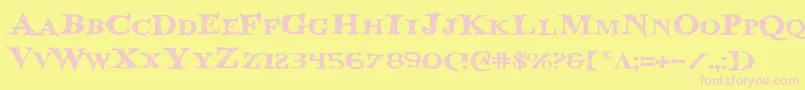 Bloodcrowe-fontti – vaaleanpunaiset fontit keltaisella taustalla