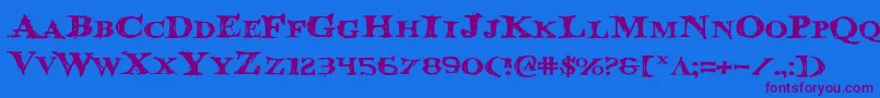 Bloodcrowe Font – Purple Fonts on Blue Background