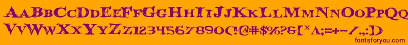 Bloodcrowe Font – Purple Fonts on Orange Background