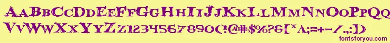 Bloodcrowe Font – Purple Fonts on Yellow Background