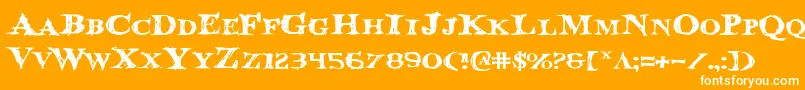 Bloodcrowe Font – White Fonts on Orange Background