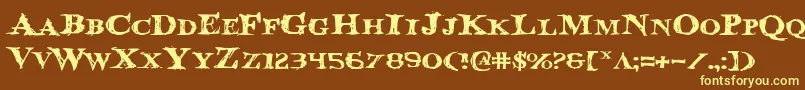 Bloodcrowe-fontti – keltaiset fontit ruskealla taustalla