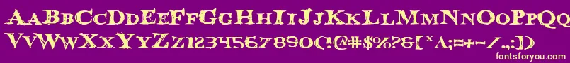 Bloodcrowe Font – Yellow Fonts on Purple Background