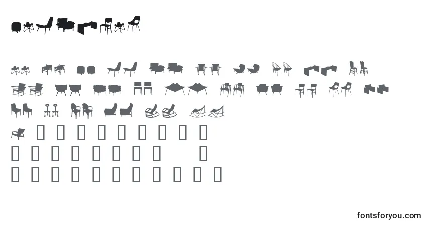 Schriftart Cadeiras – Alphabet, Zahlen, spezielle Symbole