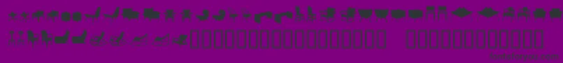Cadeiras-Schriftart – Schwarze Schriften auf violettem Hintergrund
