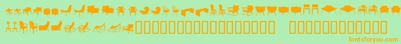 Cadeiras Font – Orange Fonts on Green Background