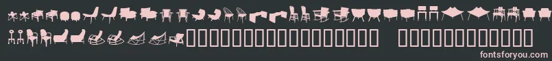 フォントCadeiras – 黒い背景にピンクのフォント