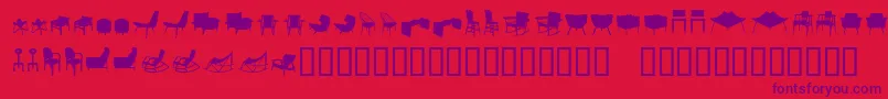 Cadeiras Font – Purple Fonts on Red Background