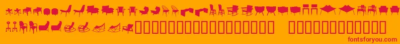 Cadeiras Font – Red Fonts on Orange Background