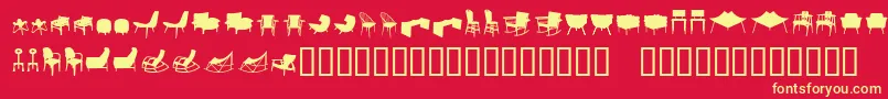 Cadeiras Font – Yellow Fonts on Red Background
