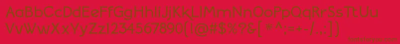 Fonte SilentinafilmRegular – fontes marrons em um fundo vermelho