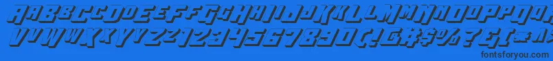 Wbv43D Font – Black Fonts on Blue Background