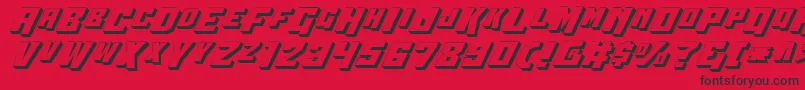 Fonte Wbv43D – fontes pretas em um fundo vermelho
