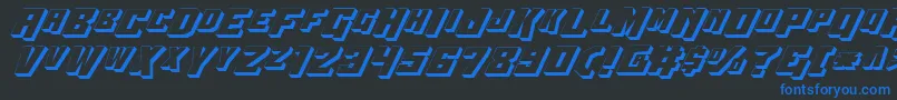 Wbv43D Font – Blue Fonts on Black Background