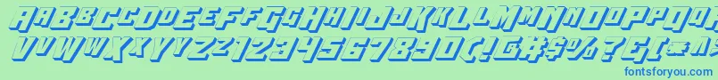 フォントWbv43D – 青い文字は緑の背景です。