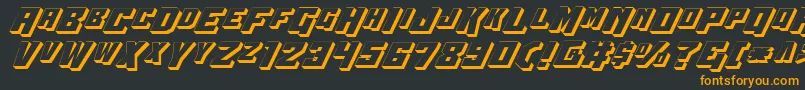 フォントWbv43D – 黒い背景にオレンジの文字