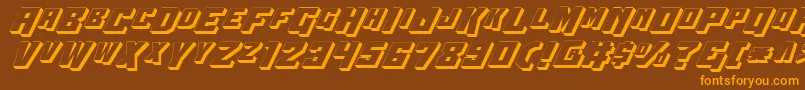 Wbv43D Font – Orange Fonts on Brown Background