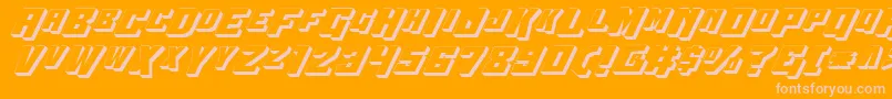 Wbv43D Font – Pink Fonts on Orange Background