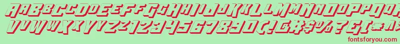 Fonte Wbv43D – fontes vermelhas em um fundo verde