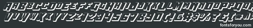 Wbv43D-fontti – valkoiset fontit mustalla taustalla