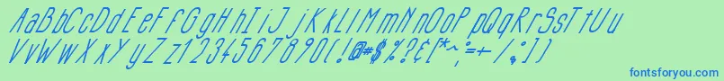 fuente Siluncaiitalic – Fuentes Azules Sobre Fondo Verde