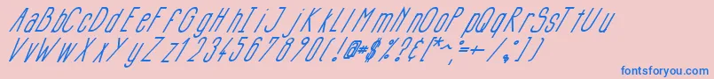 fuente Siluncaiitalic – Fuentes Azules Sobre Fondo Rosa