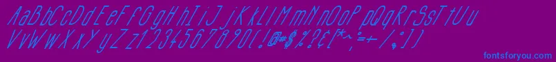 Siluncaiitalic Font – Blue Fonts on Purple Background