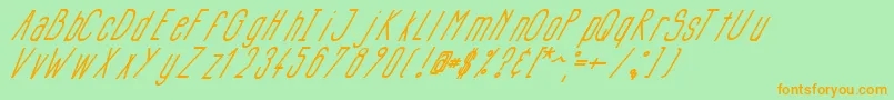 Siluncaiitalic-Schriftart – Orangefarbene Schriften auf grünem Hintergrund