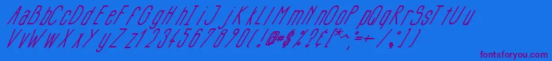 Siluncaiitalic Font – Purple Fonts on Blue Background