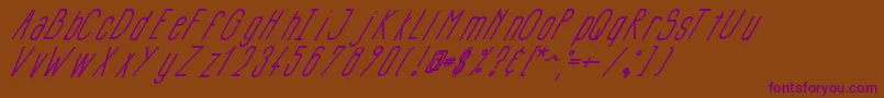 Siluncaiitalic Font – Purple Fonts on Brown Background