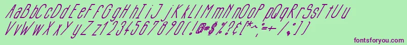 Siluncaiitalic Font – Purple Fonts on Green Background