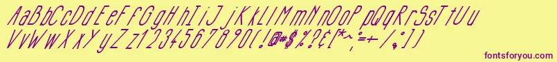 Siluncaiitalic Font – Purple Fonts on Yellow Background