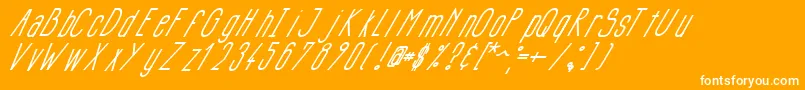 Siluncaiitalic-Schriftart – Weiße Schriften auf orangefarbenem Hintergrund