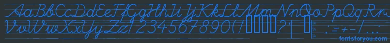 Ulusalokul.ComCizgili Font – Blue Fonts on Black Background