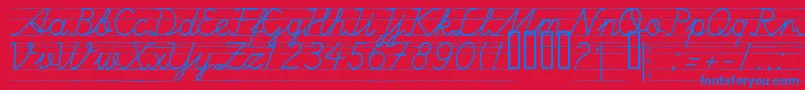 Ulusalokul.ComCizgili Font – Blue Fonts on Red Background