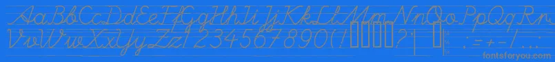 Ulusalokul.ComCizgili-Schriftart – Graue Schriften auf blauem Hintergrund