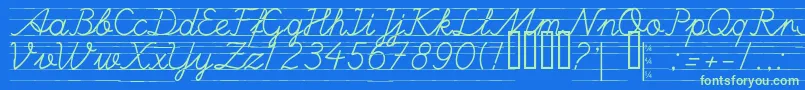 Ulusalokul.ComCizgili Font – Green Fonts on Blue Background