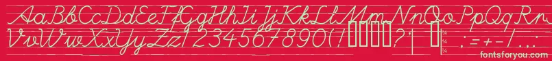 Ulusalokul.ComCizgili Font – Green Fonts on Red Background