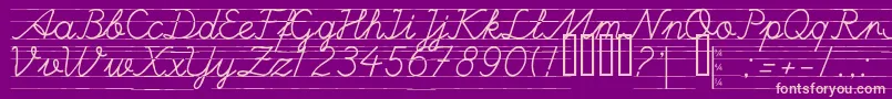 Ulusalokul.ComCizgili-Schriftart – Rosa Schriften auf violettem Hintergrund