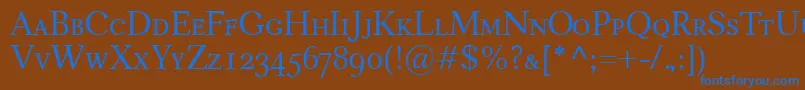 CarniolaSmallcaps Font – Blue Fonts on Brown Background