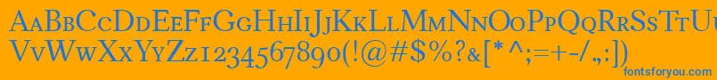 CarniolaSmallcaps Font – Blue Fonts on Orange Background