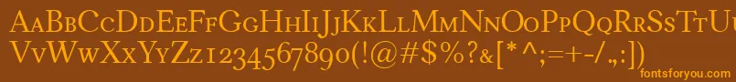 CarniolaSmallcaps Font – Orange Fonts on Brown Background