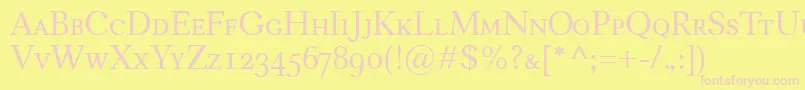 CarniolaSmallcaps Font – Pink Fonts on Yellow Background