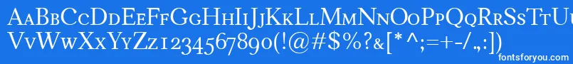 CarniolaSmallcaps Font – White Fonts on Blue Background