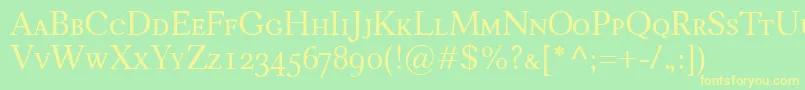 CarniolaSmallcaps Font – Yellow Fonts on Green Background