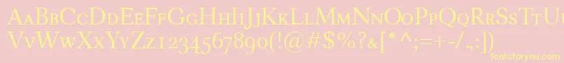 CarniolaSmallcaps Font – Yellow Fonts on Pink Background
