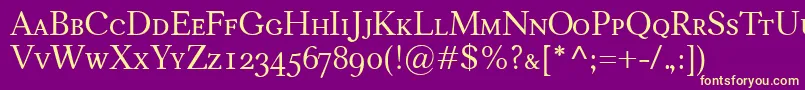 CarniolaSmallcaps Font – Yellow Fonts on Purple Background