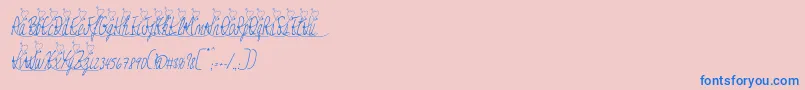 Jessyheartitalic Font – Blue Fonts on Pink Background